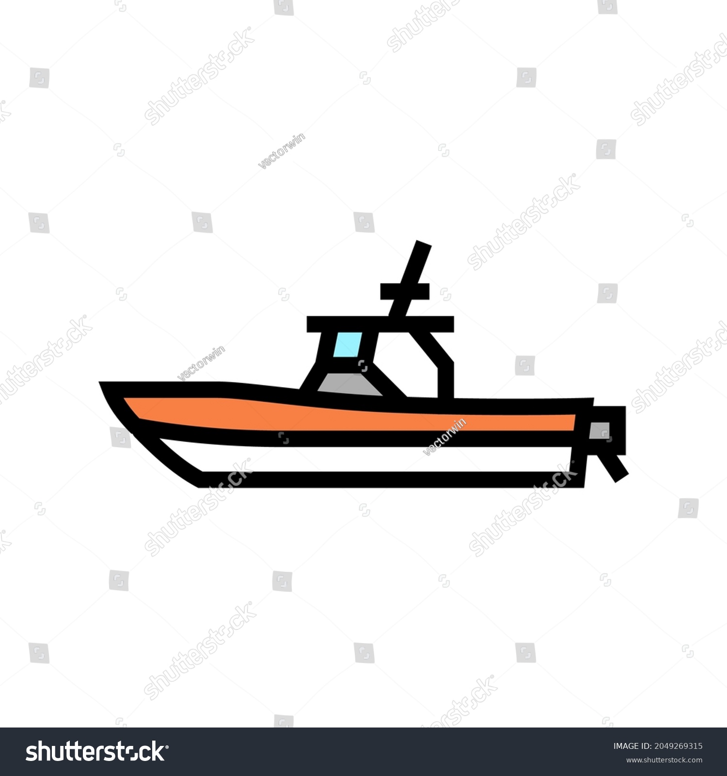 SVG of center console boat color icon vector. center console boat sign. isolated symbol illustration svg