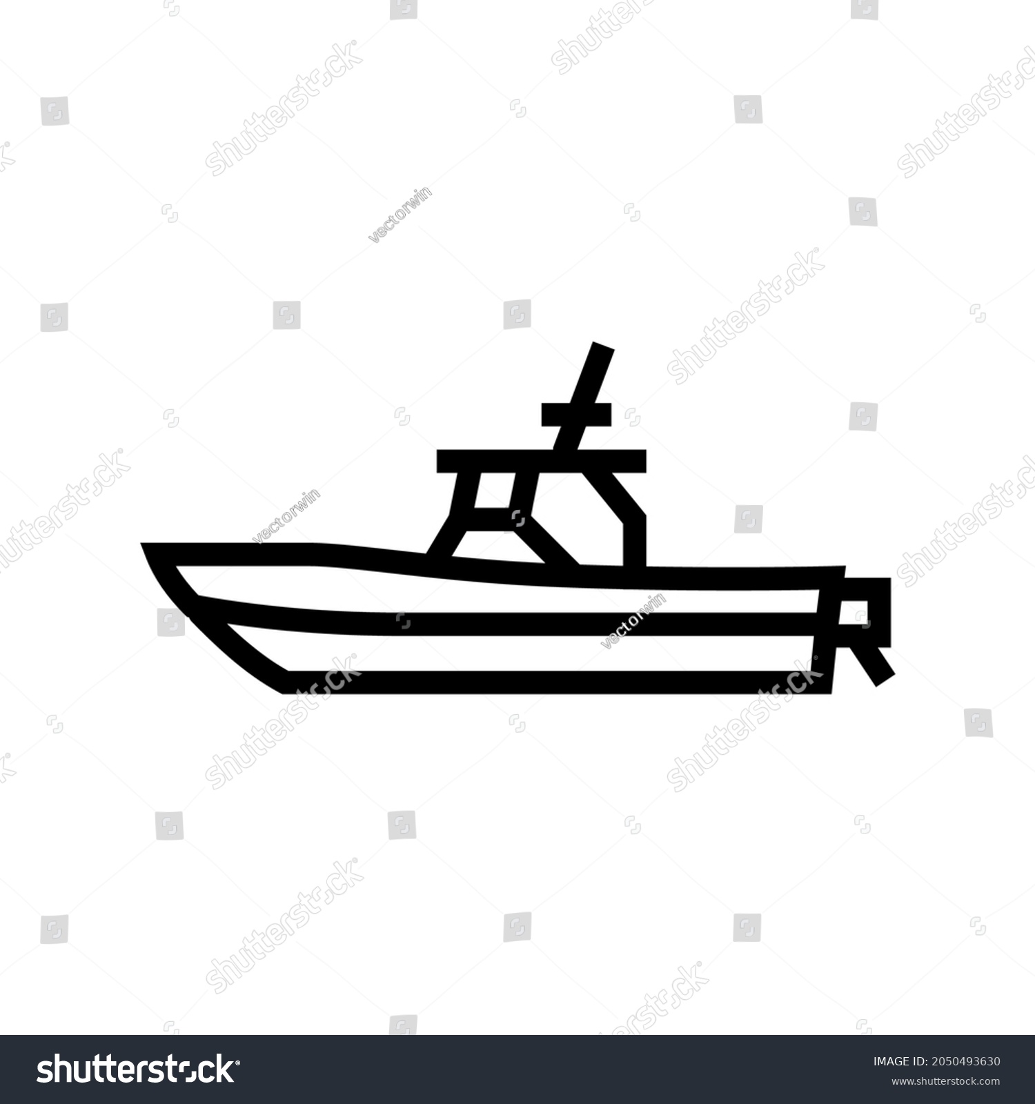 SVG of center console boat line icon vector. center console boat sign. isolated contour symbol black illustration svg
