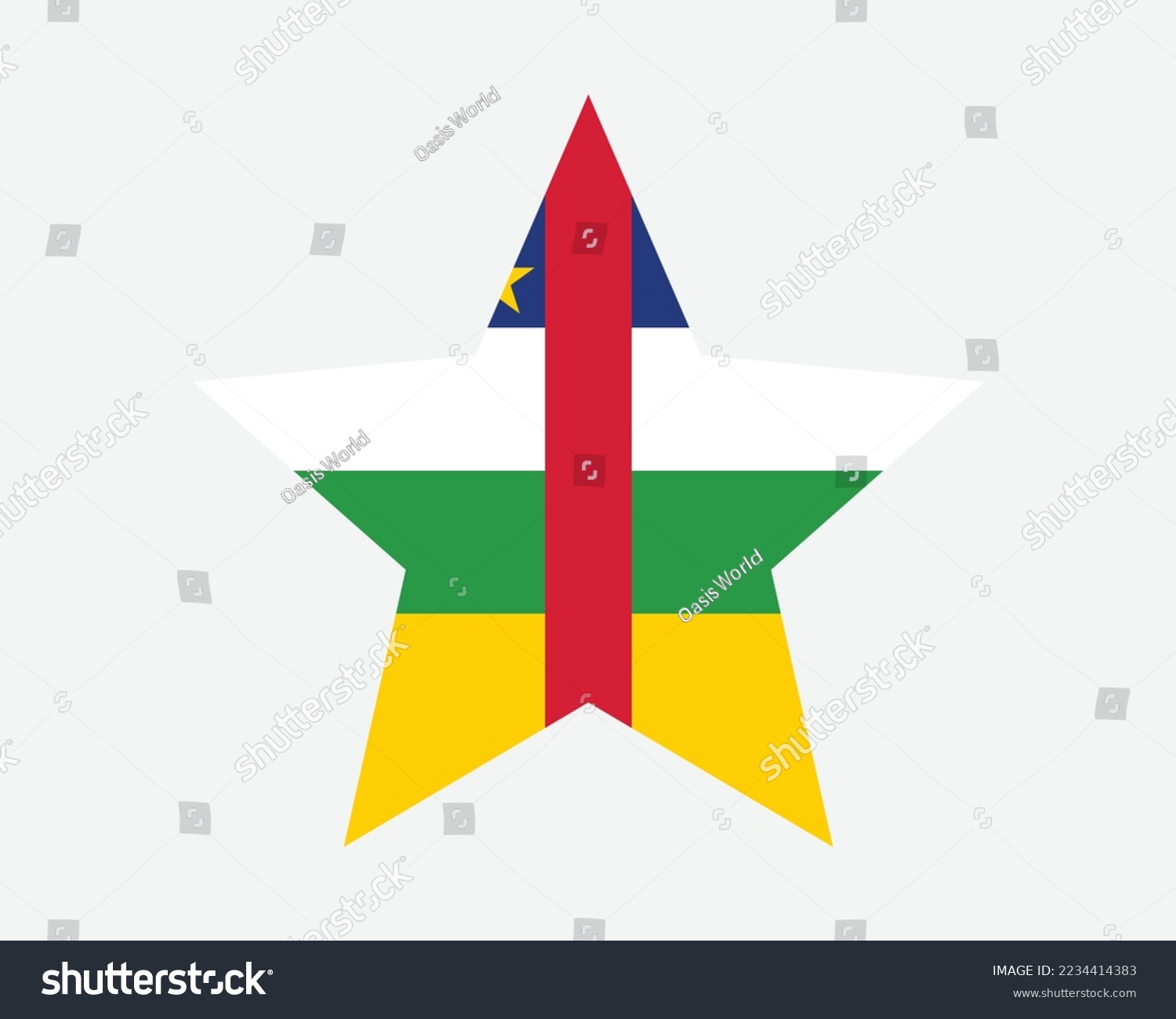 SVG of Central African Republic Star Flag. Centrafrique Star Shape Flag. CAR Country National Banner Icon Symbol Vector 2D Flat Artwork Graphic Illustration svg