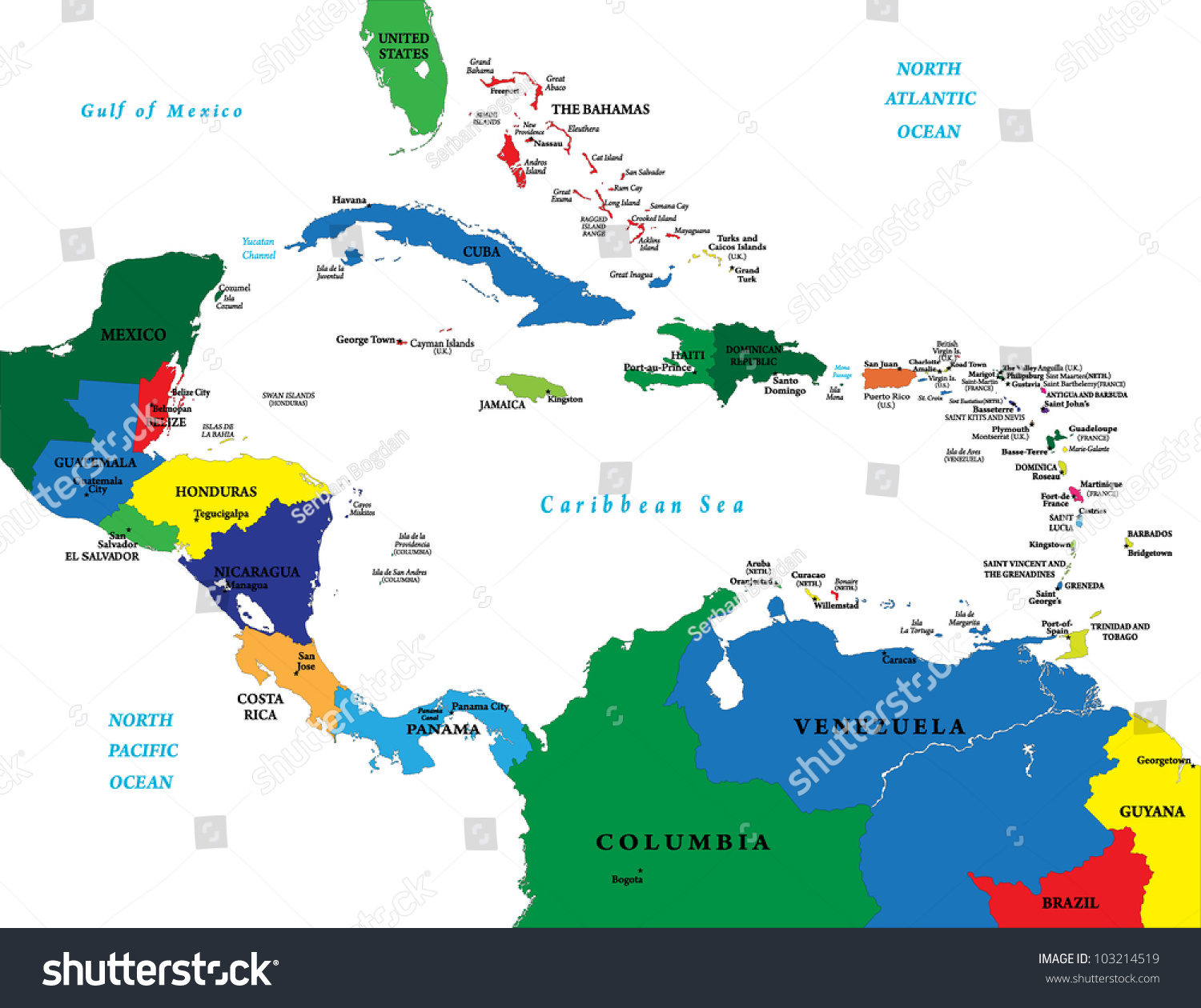 Central America And Caribbean Map