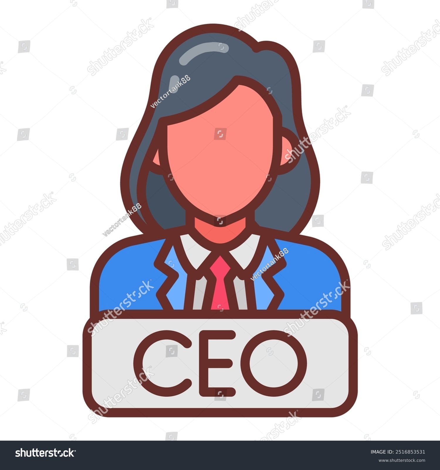 ceo icon, flat design, business concept clip art preview