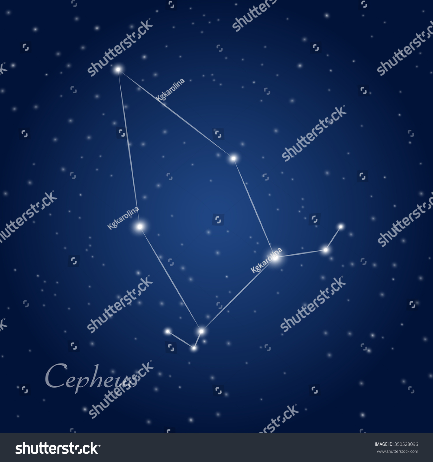 Cepheus Constellation Starry Night Sky Stock Vector 350528096 ...