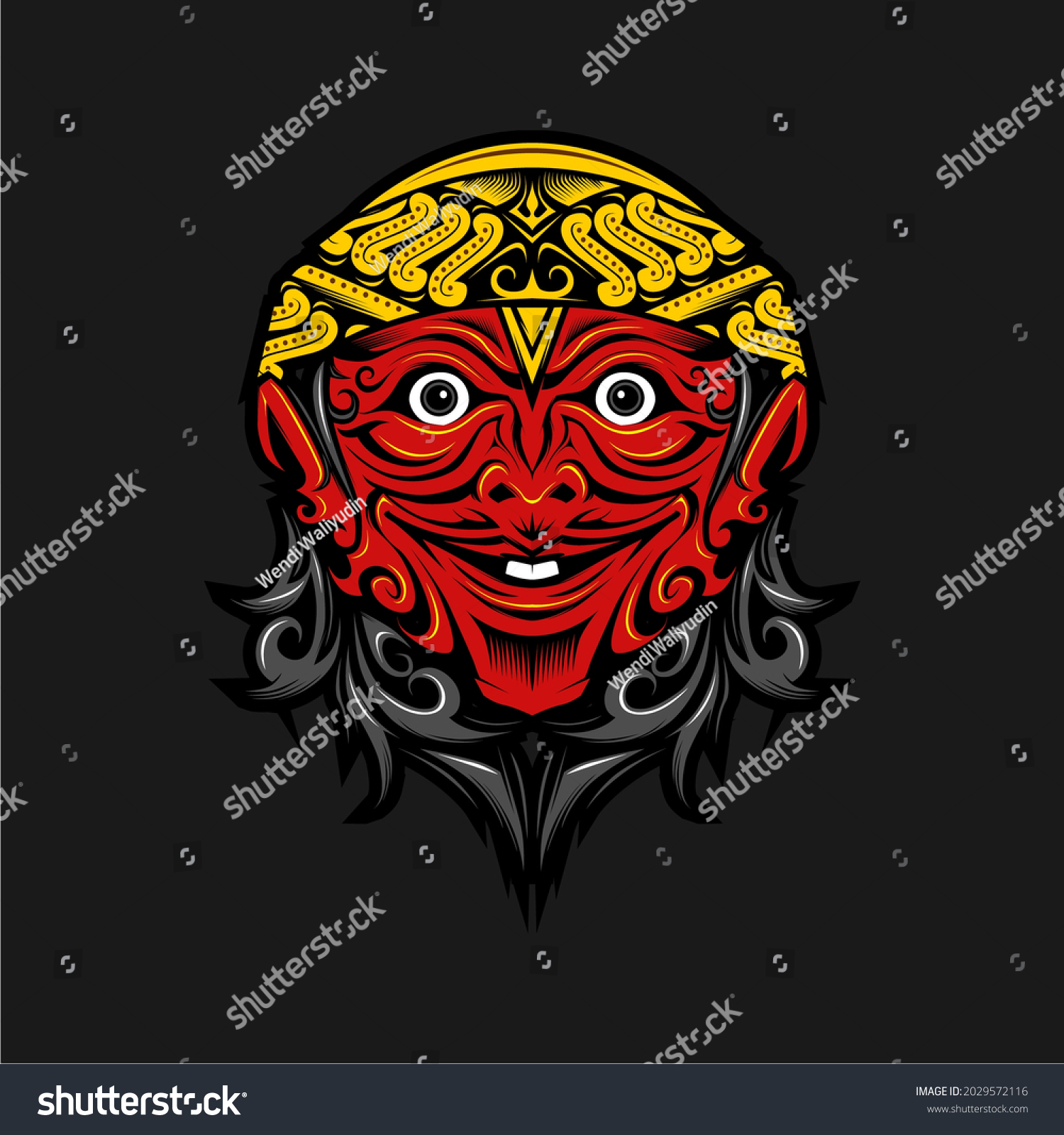 SVG of Cepot, famous Indonesian culture puppets stock vector svg