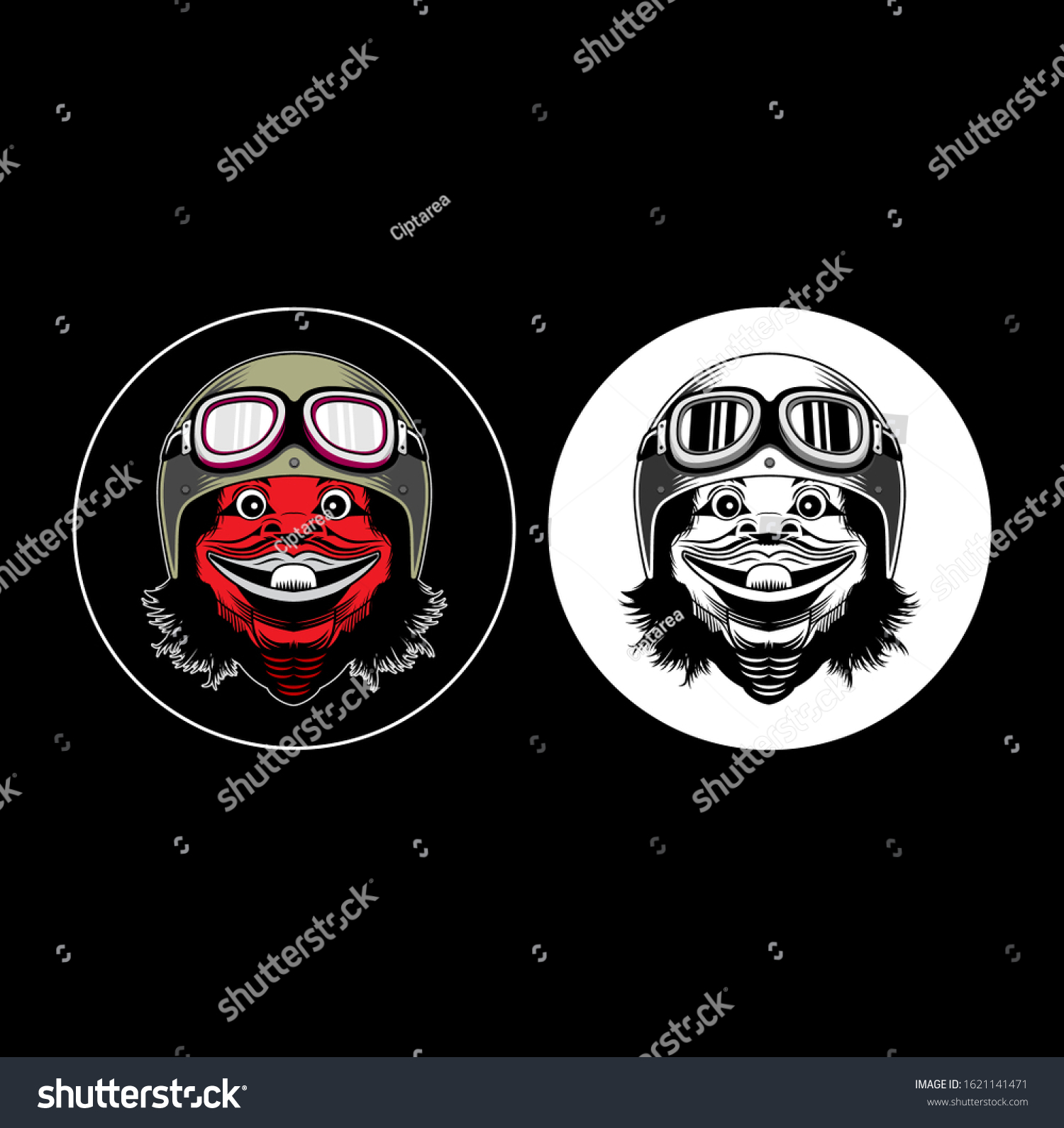 SVG of Cepot in vector style using helmet for ride motor bike club svg