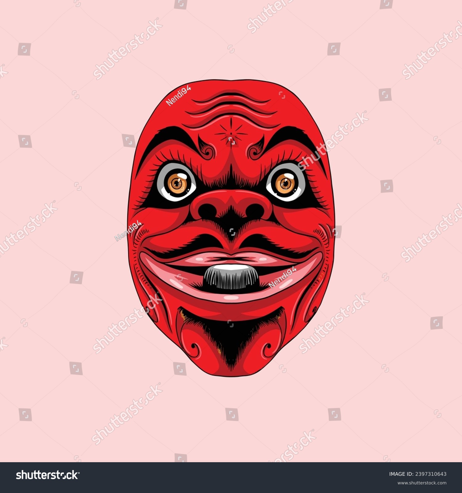 SVG of Cepot mask, one of the original wayang golek characters from West Java, Indonesia svg