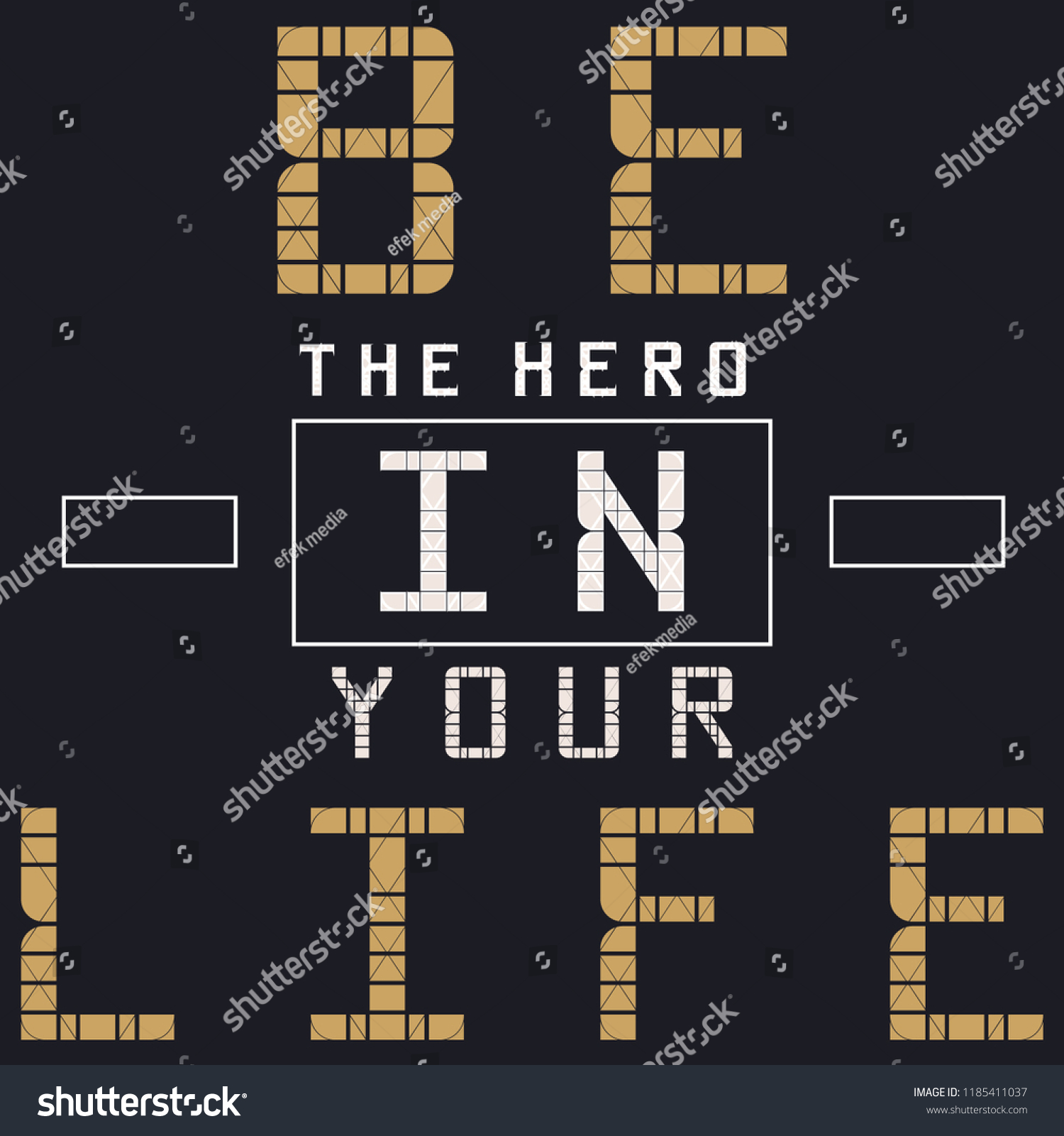 Ceptual Tshirt Be Hero Your Life Stock Vector Royalty Free