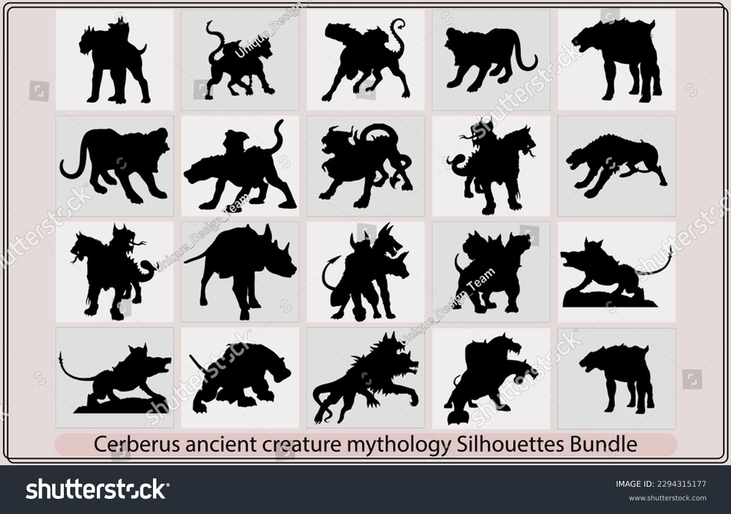 SVG of Cerberus ancient creature mythology silhouette svg