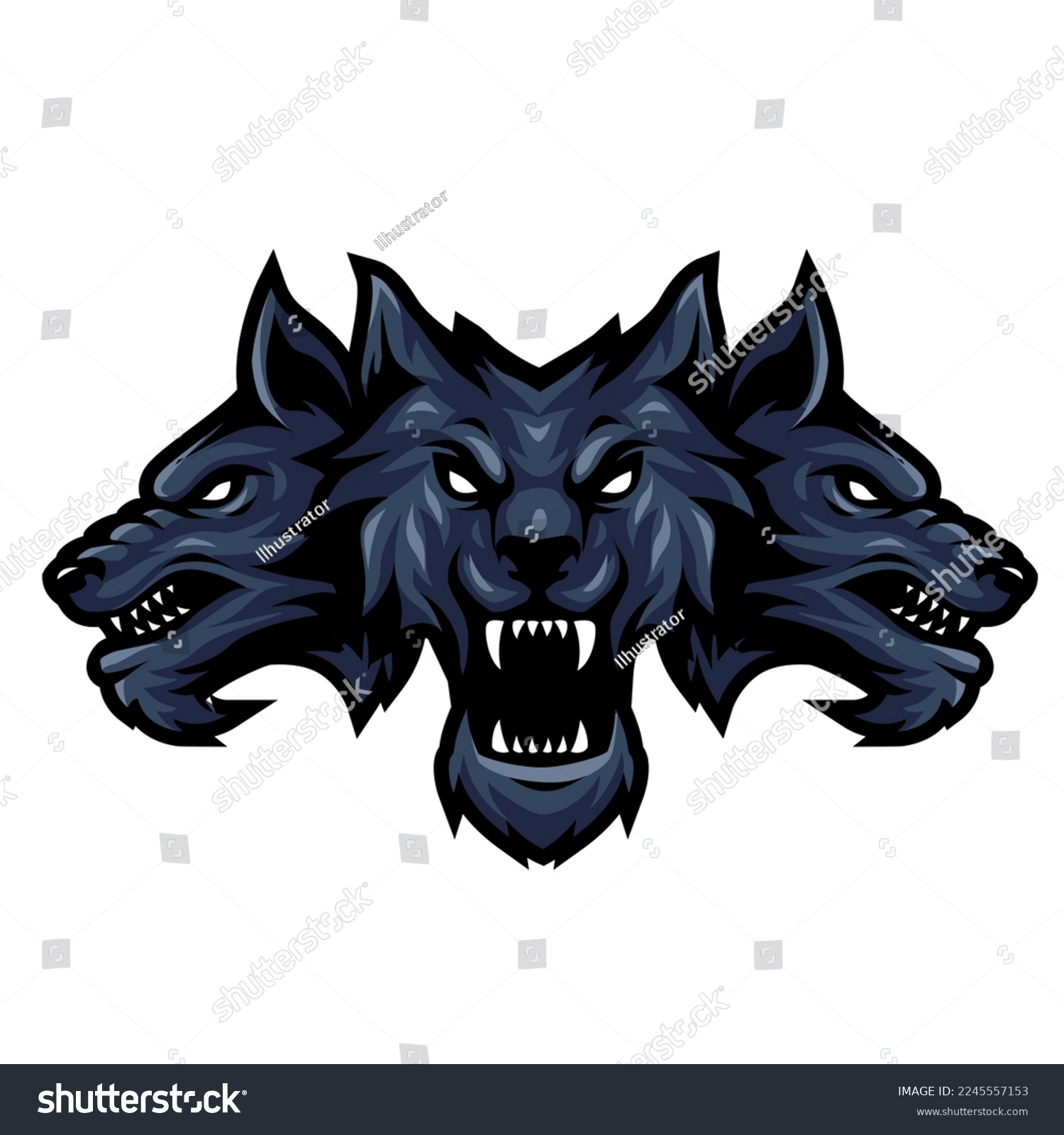 SVG of Cerberus Head Mascot Logo for Sport and Esport isolated  svg