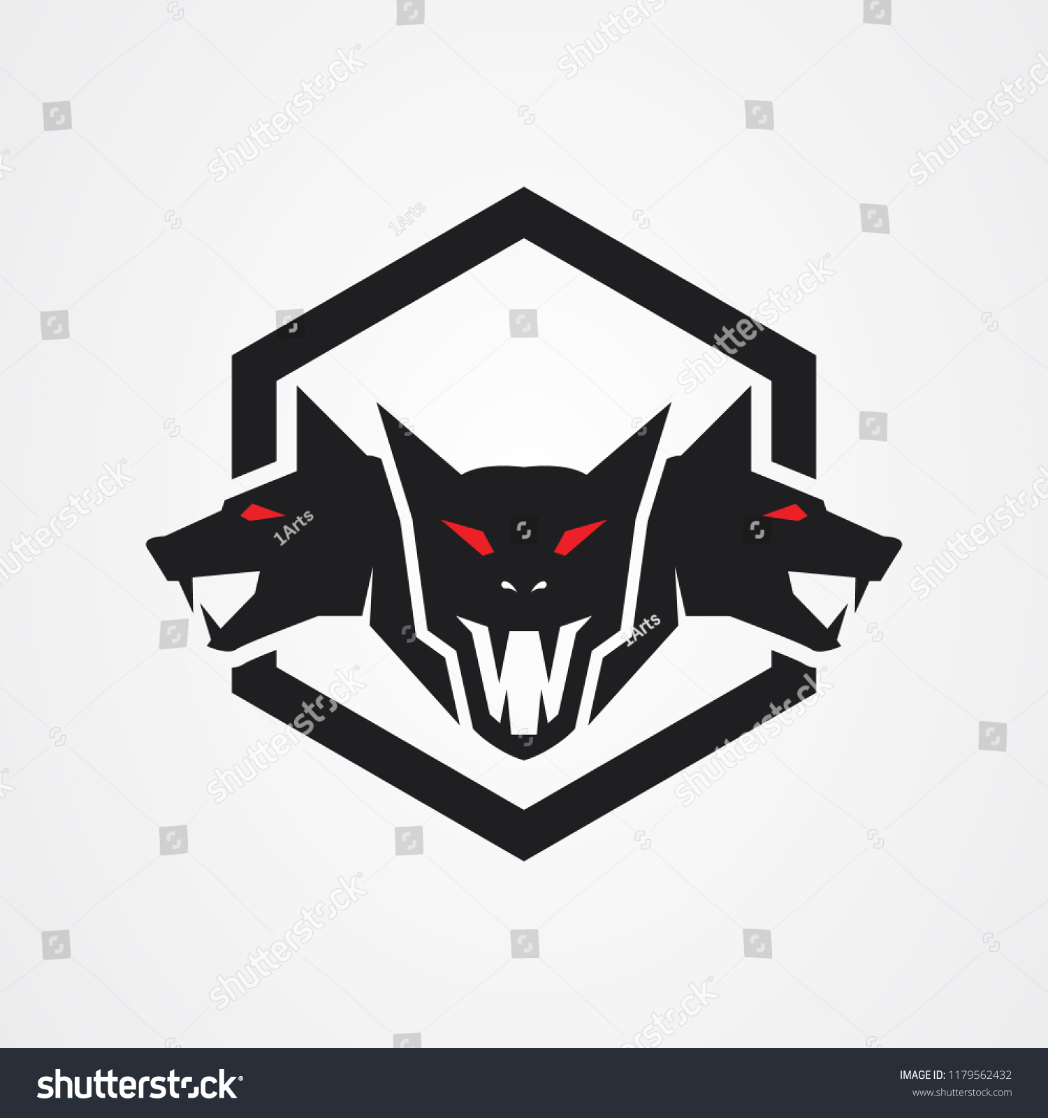 SVG of Cerberus heads icon logo vector svg