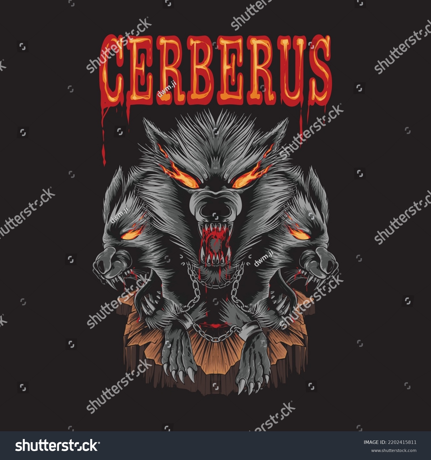 SVG of cerberus illustration for t shirt design svg