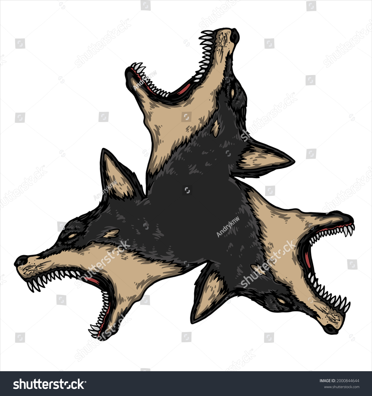 SVG of Cerberus  logo illustration. cerberus vector. multi ​headed dog svg