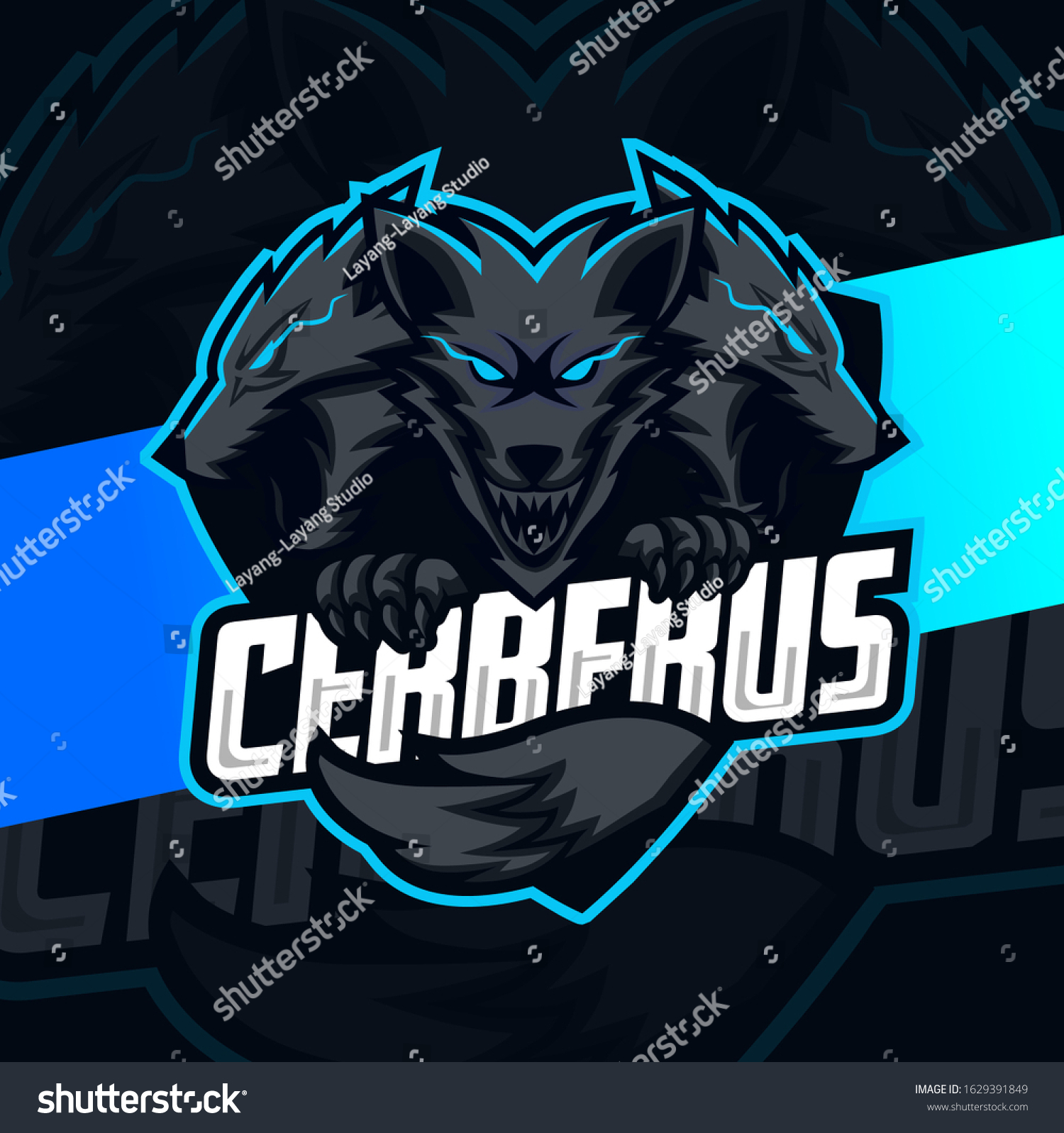 SVG of cerberus mascot esport logo design svg