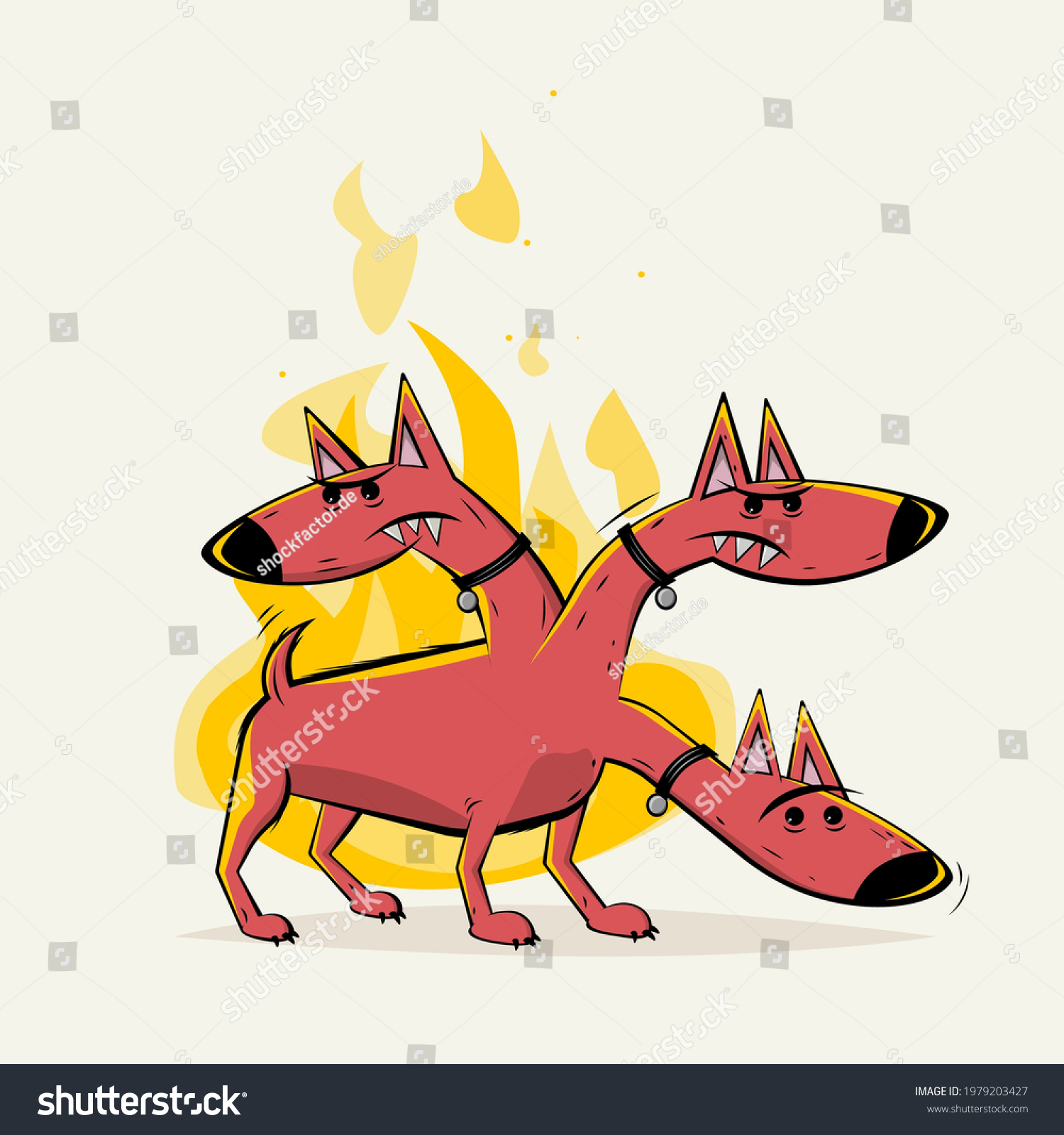SVG of cerberus the hellhound cartoon illustration svg