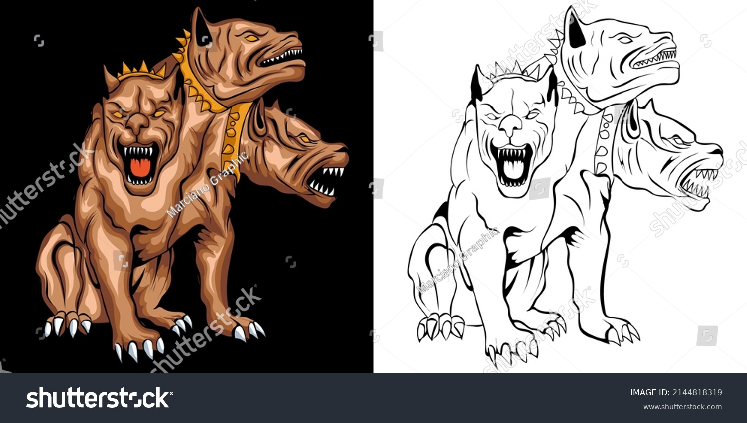 SVG of cerberus vector illustration in detailed style svg