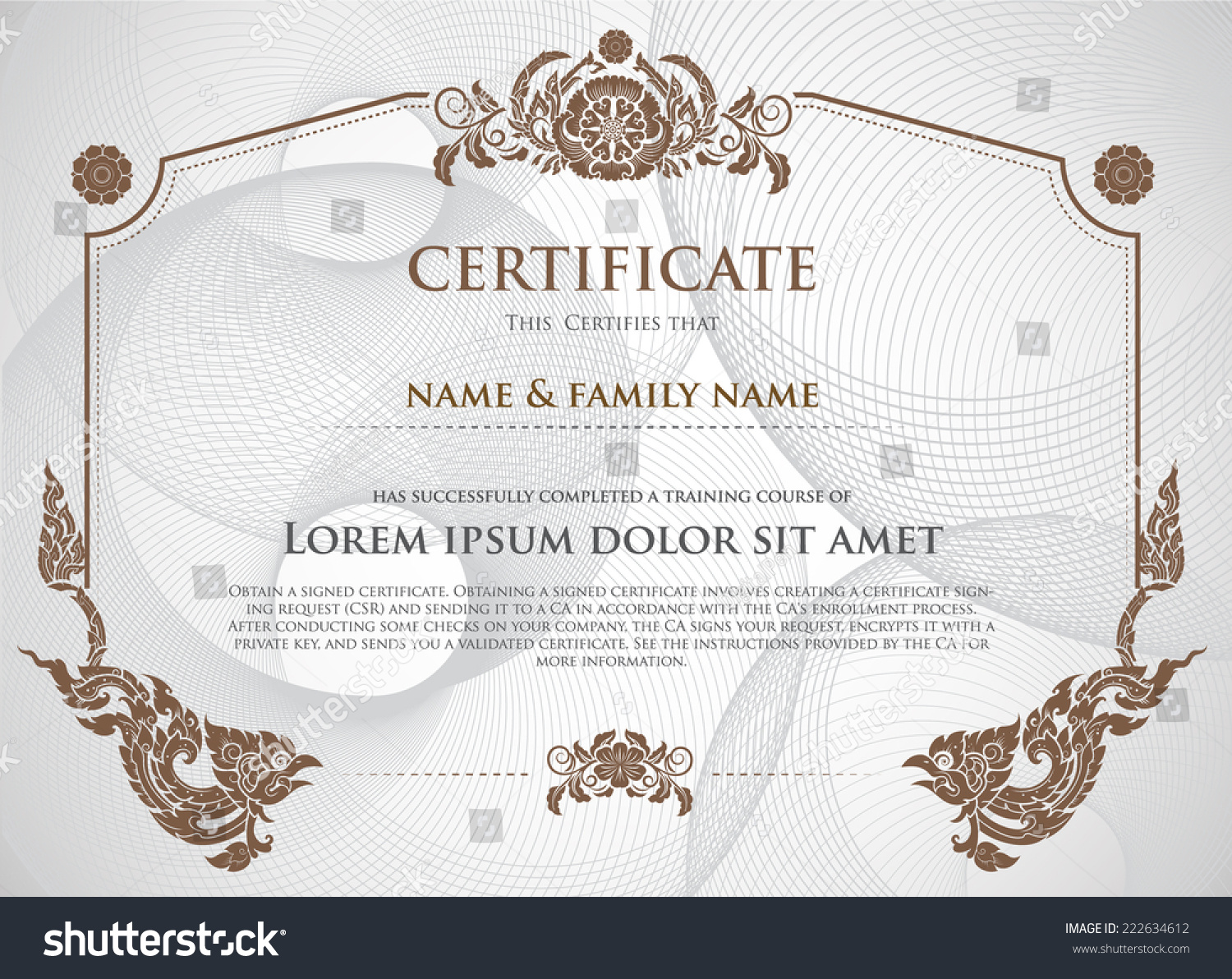 Vektor Stok Certificate Design Template Tanpa Royalti Shutterstock