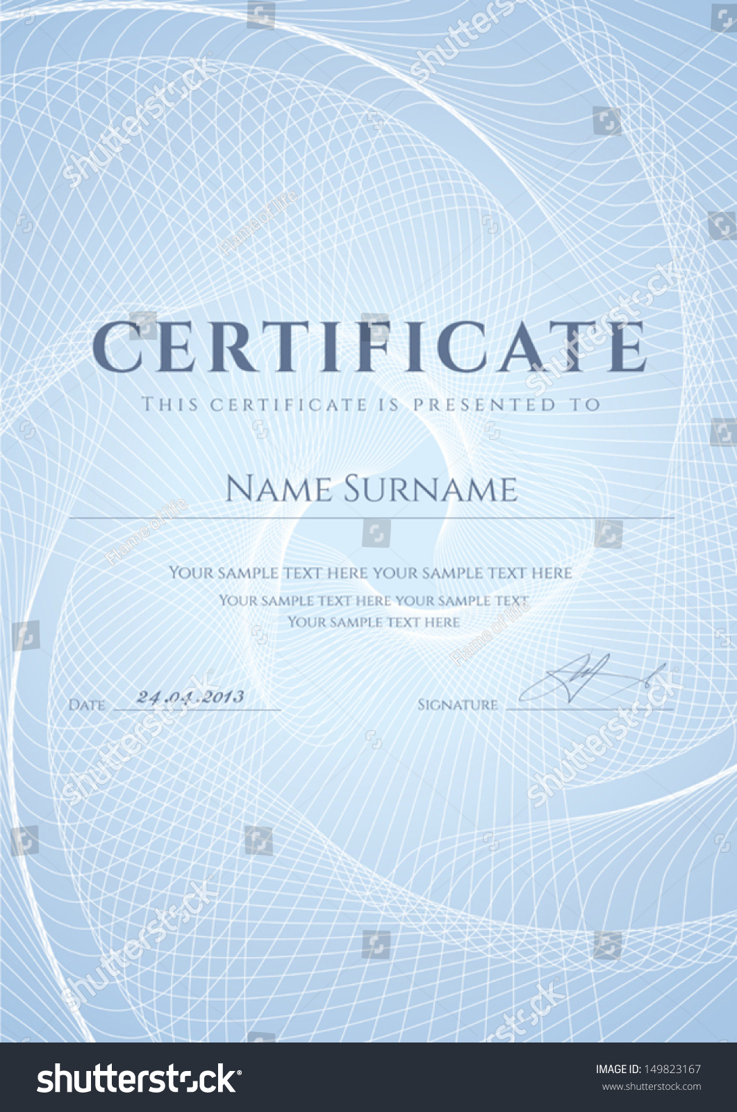 Certificate, Diploma Of Completion (Design Template, Background) With ...