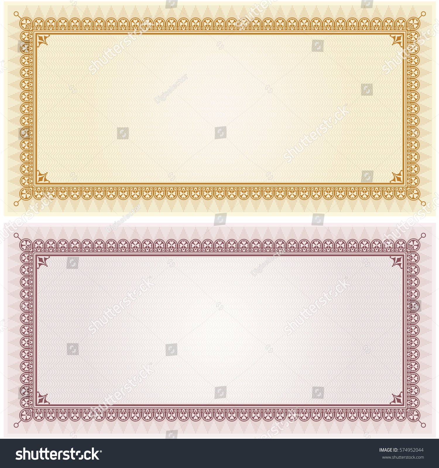 certificate gift coupon card blank template stock vector