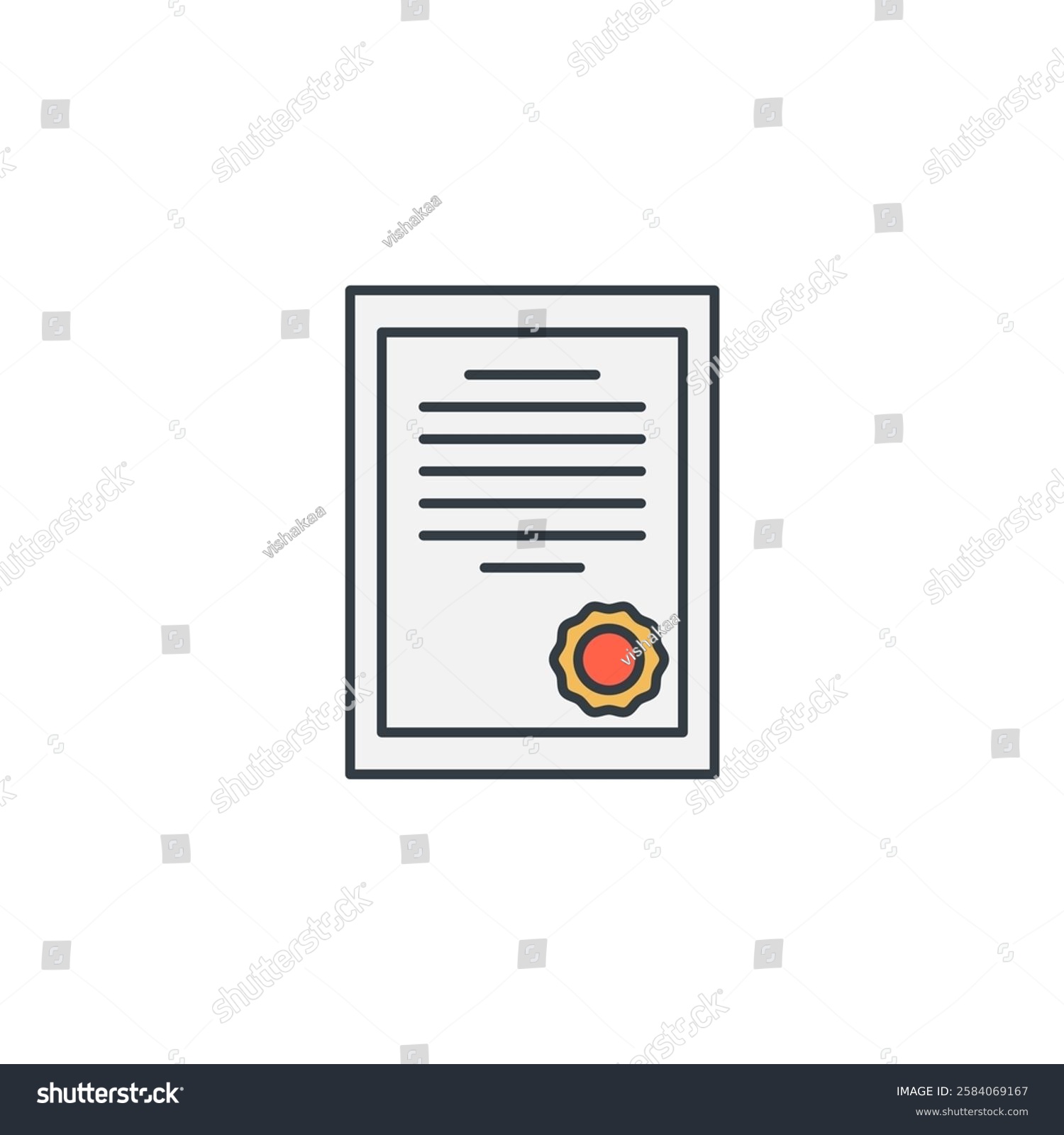 recommend clip art: Certificate icon symbol vector illustration isolated on white background