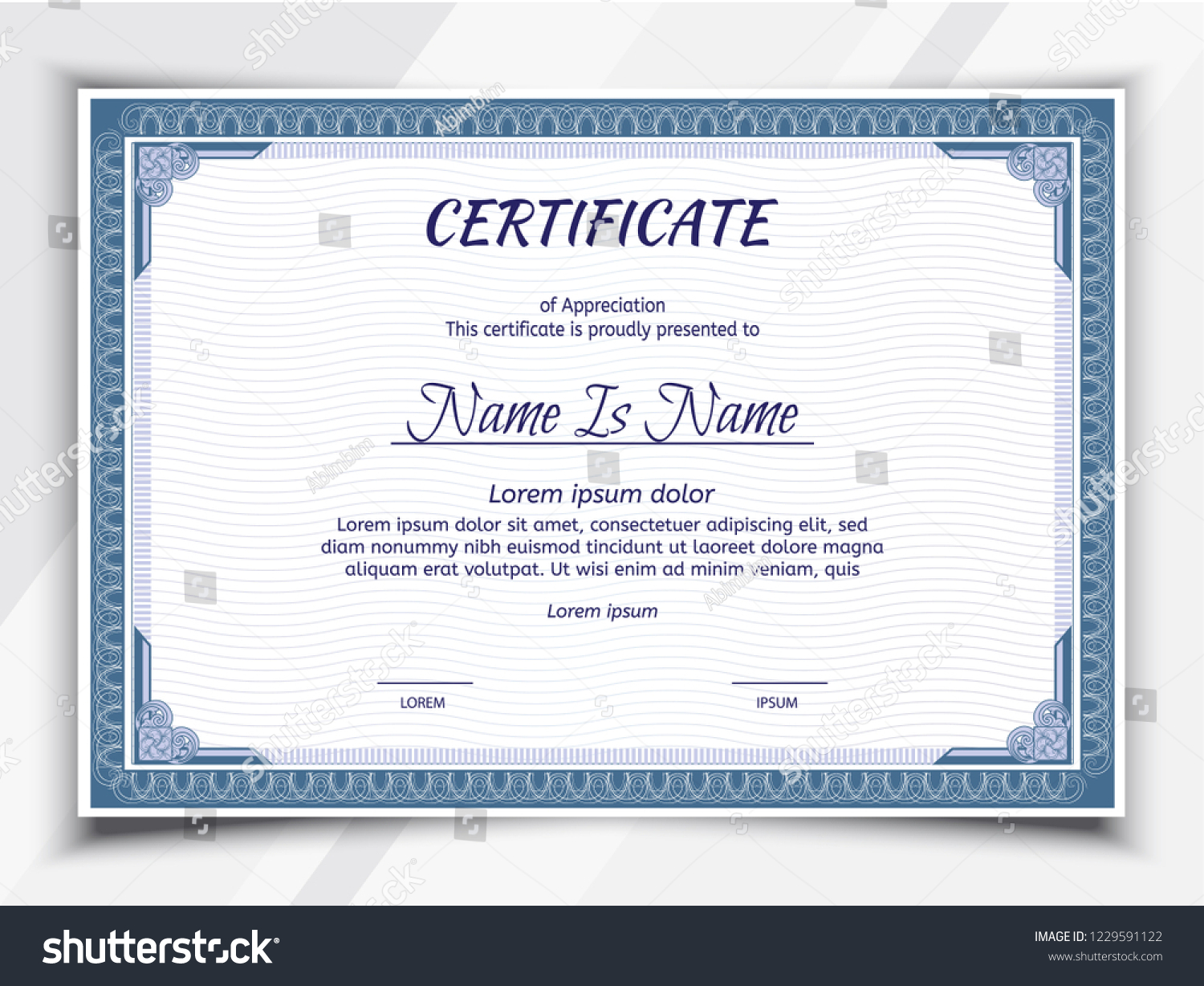 Certificate Landscape Template Diploma Border Award Stock Vector Within Award Certificate Border Template