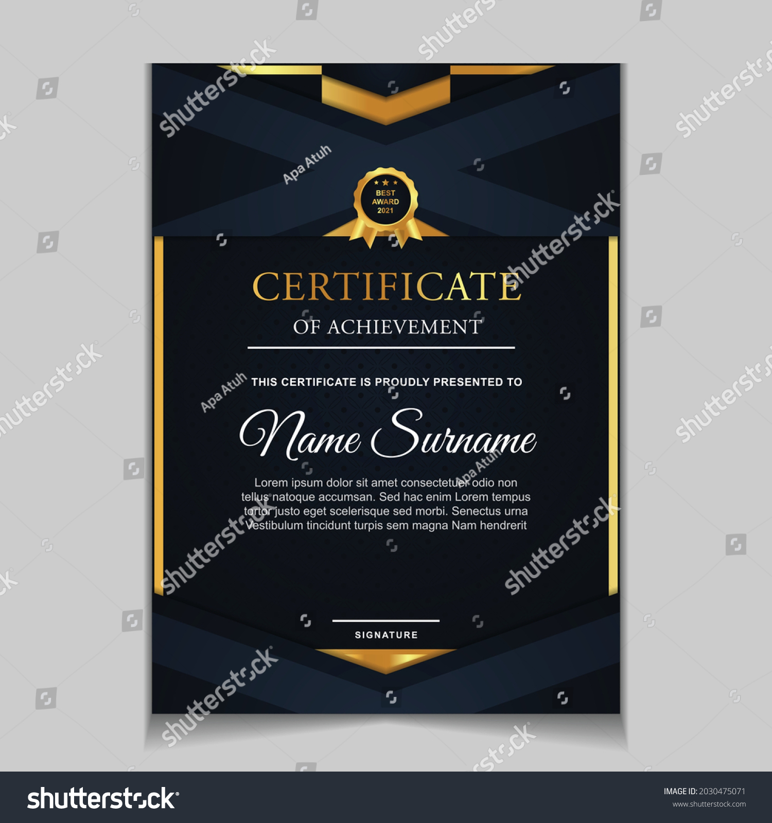 Certificate Achievement Border Design Templates Elements Stock Vector ...