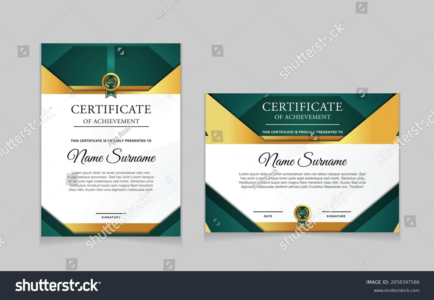 Certificate Achievement Border Design Templates Elements Stock Vector Royalty Free