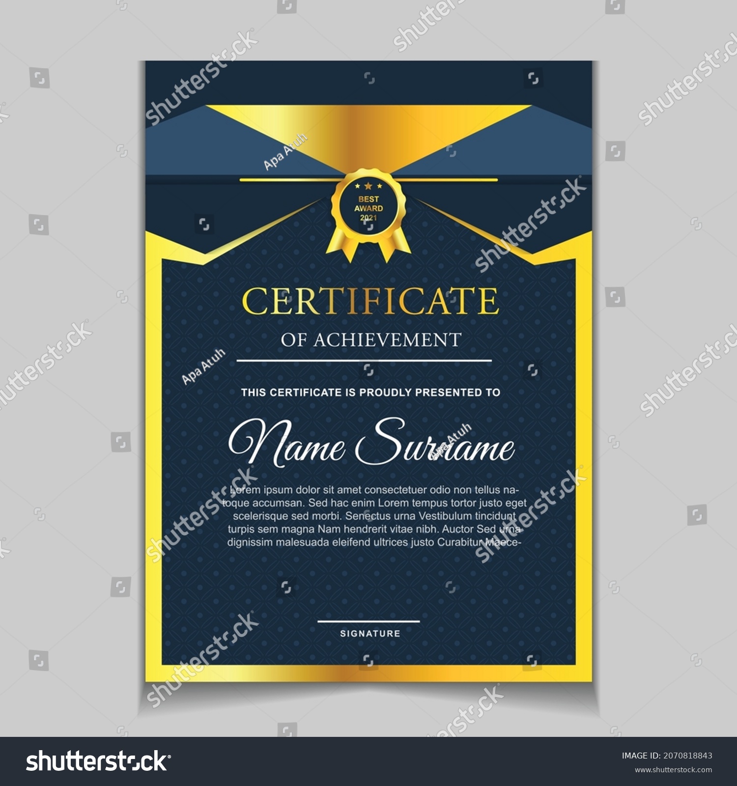 Certificate Achievement Border Design Templates Elements Stock Vector ...