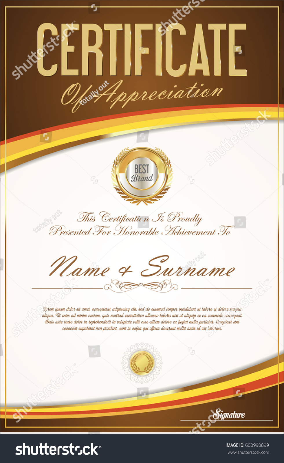 Vektor Stok Certificate Achievement Diploma Template Tanpa Royalti Shutterstock