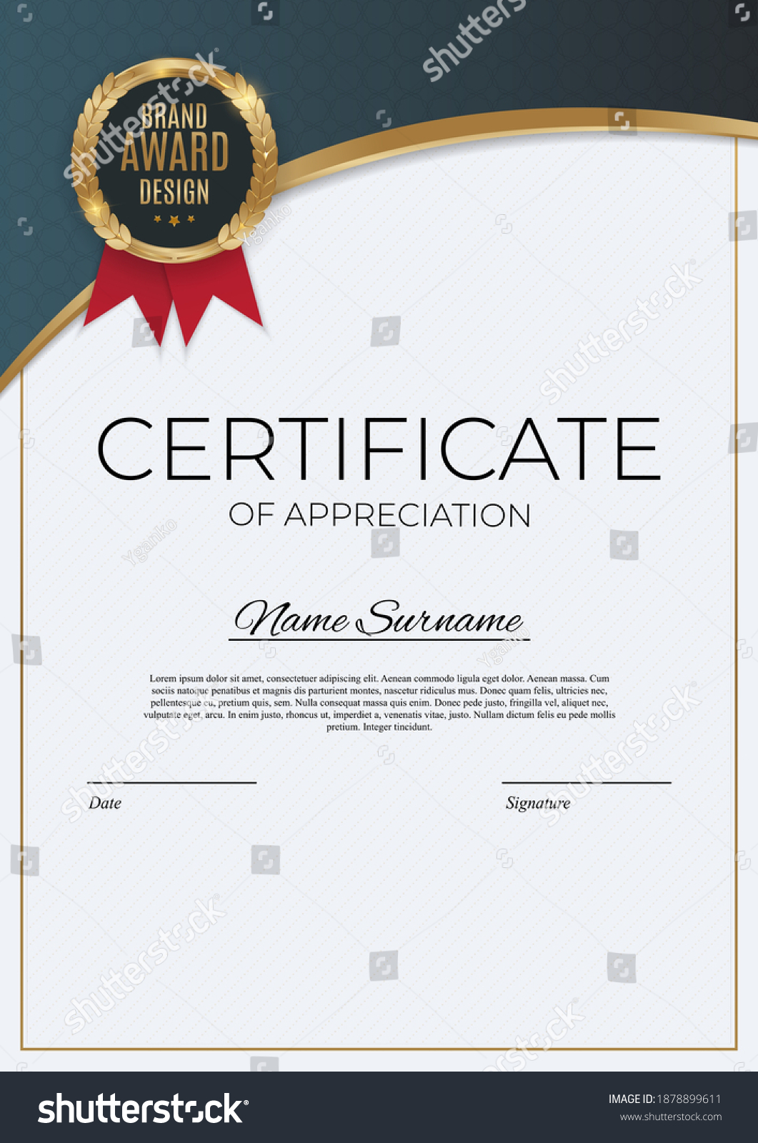 Certificate Achievement Template Set Background Gold Stock Vector Certificate Achievement Template Set Background Gold Stock Vector