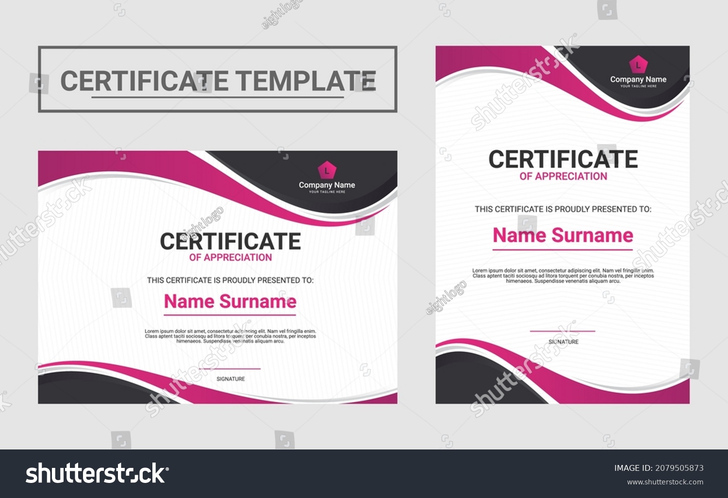 Certificate Appreciation Template Modern Certificate Template Stock ...