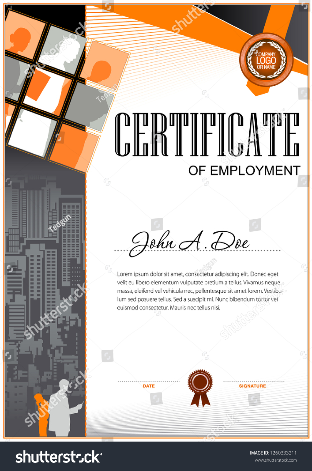 Suchen Sie nach Certificate Employment Template Geometrical Throughout Certificate Of Employment Template