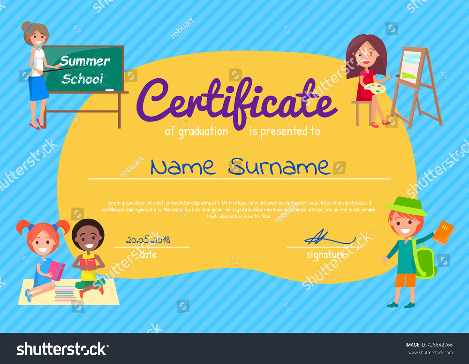 certificate-graduation-poster-students-vector-illustration-stock-vector