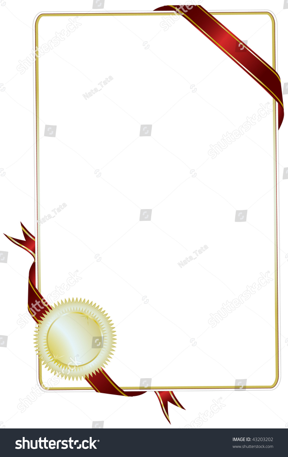 Certificate Merit Stock Vector 43203202 - Shutterstock