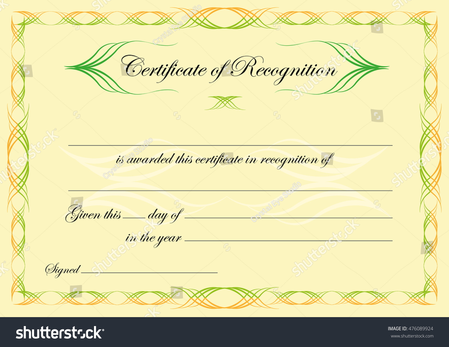 certificate of recognition template