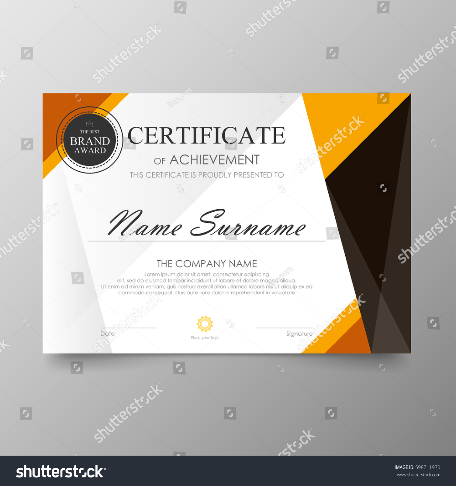 Certificate Premium Template Awards Diploma Background Stock Vector