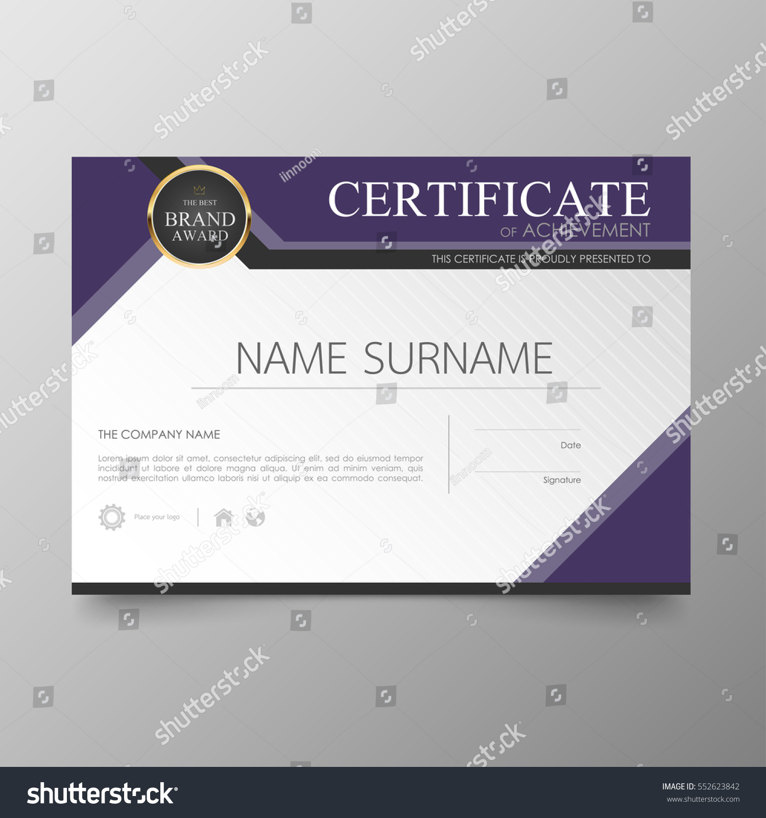 Certificate Premium Template Awards Diploma Background Stock