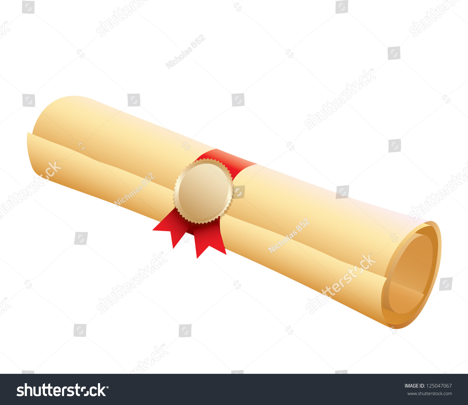 Certificate Scroll On White Background Vector Stock Vector 125047067 ...