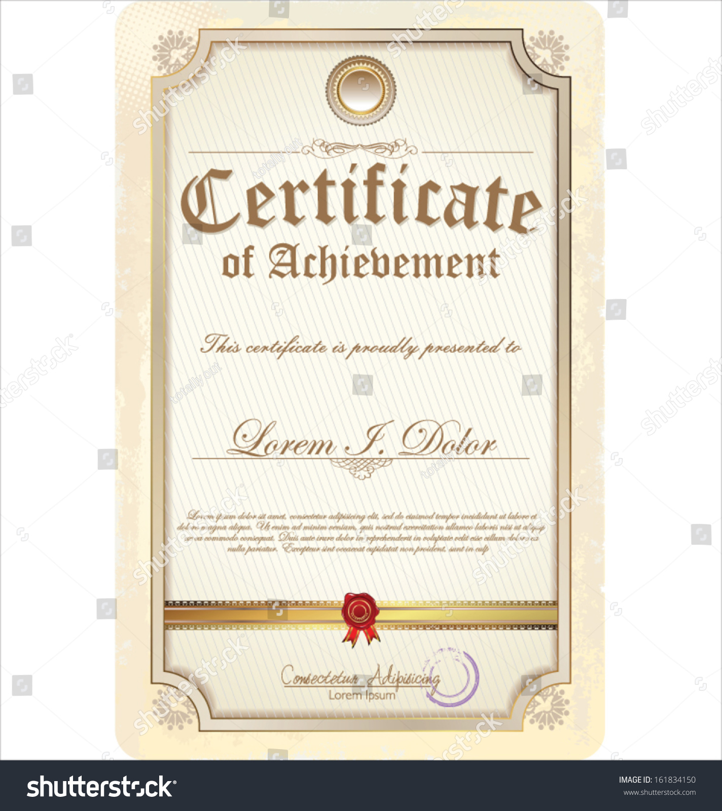 Certificate Template Stock Vector 161834150 : Shutterstock