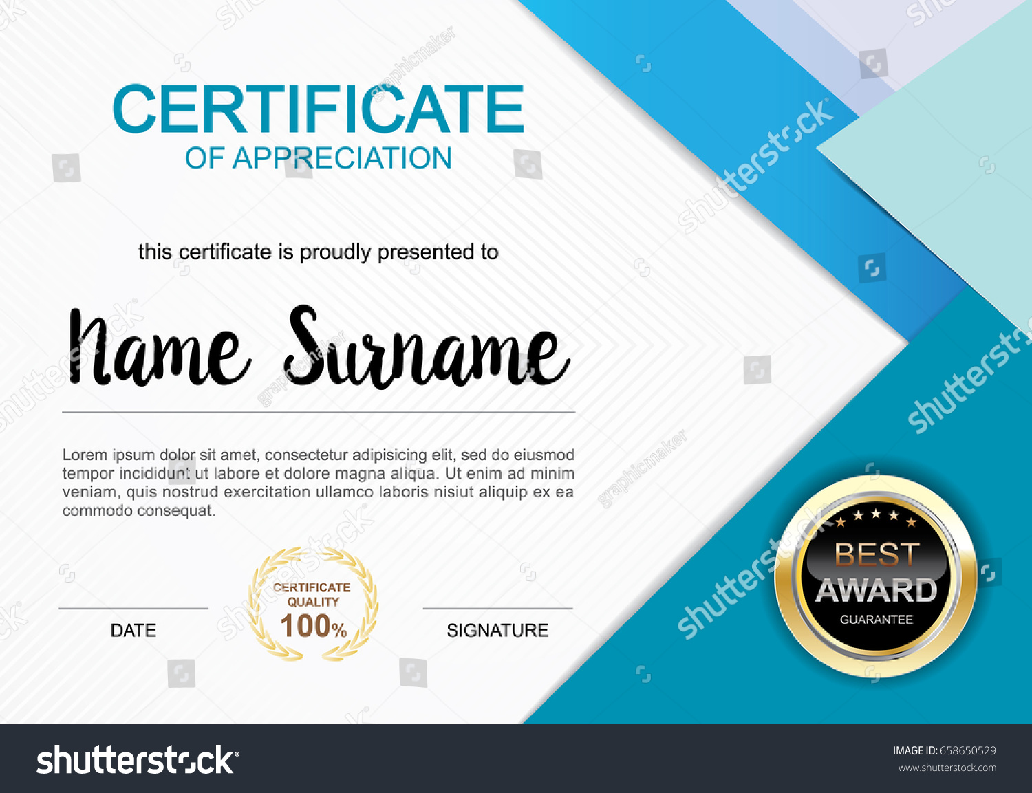 Official Certificate Template from image.shutterstock.com