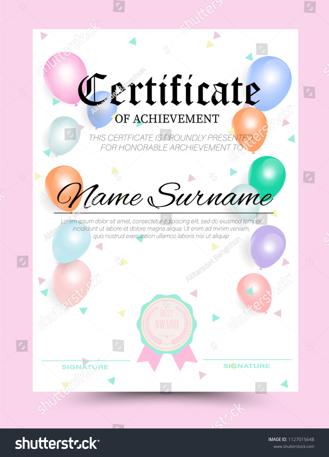 Certificate Template Design A4 Size Stock Vector (Royalty Free ...