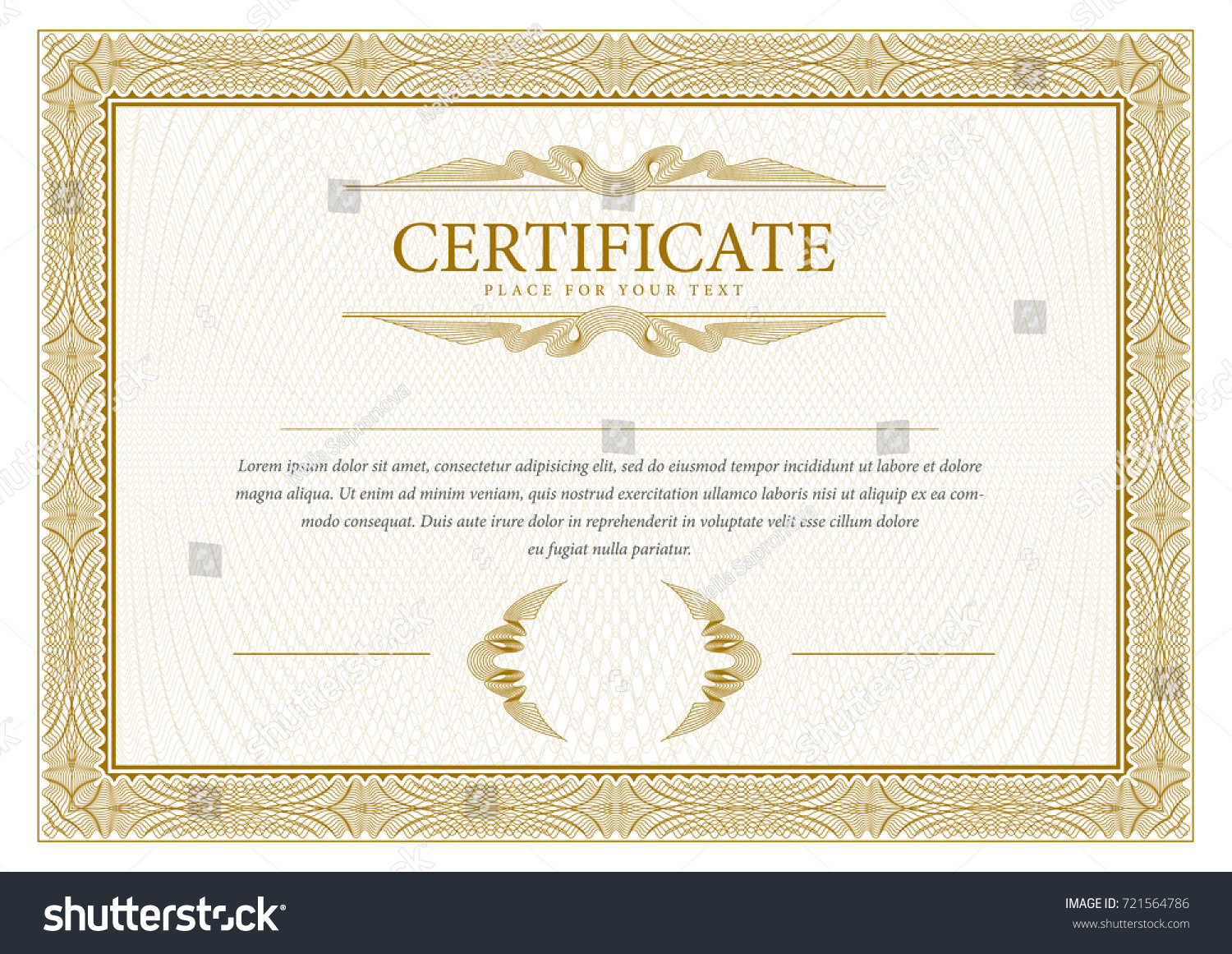 Certificate Template Diploma Currency Border Award Stock Vector ...