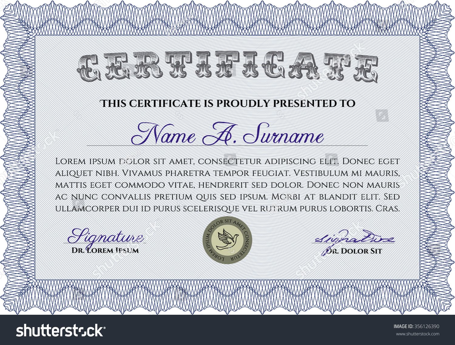 Certificate Template Diploma Completioneasy Print Sophisticated Stock ...