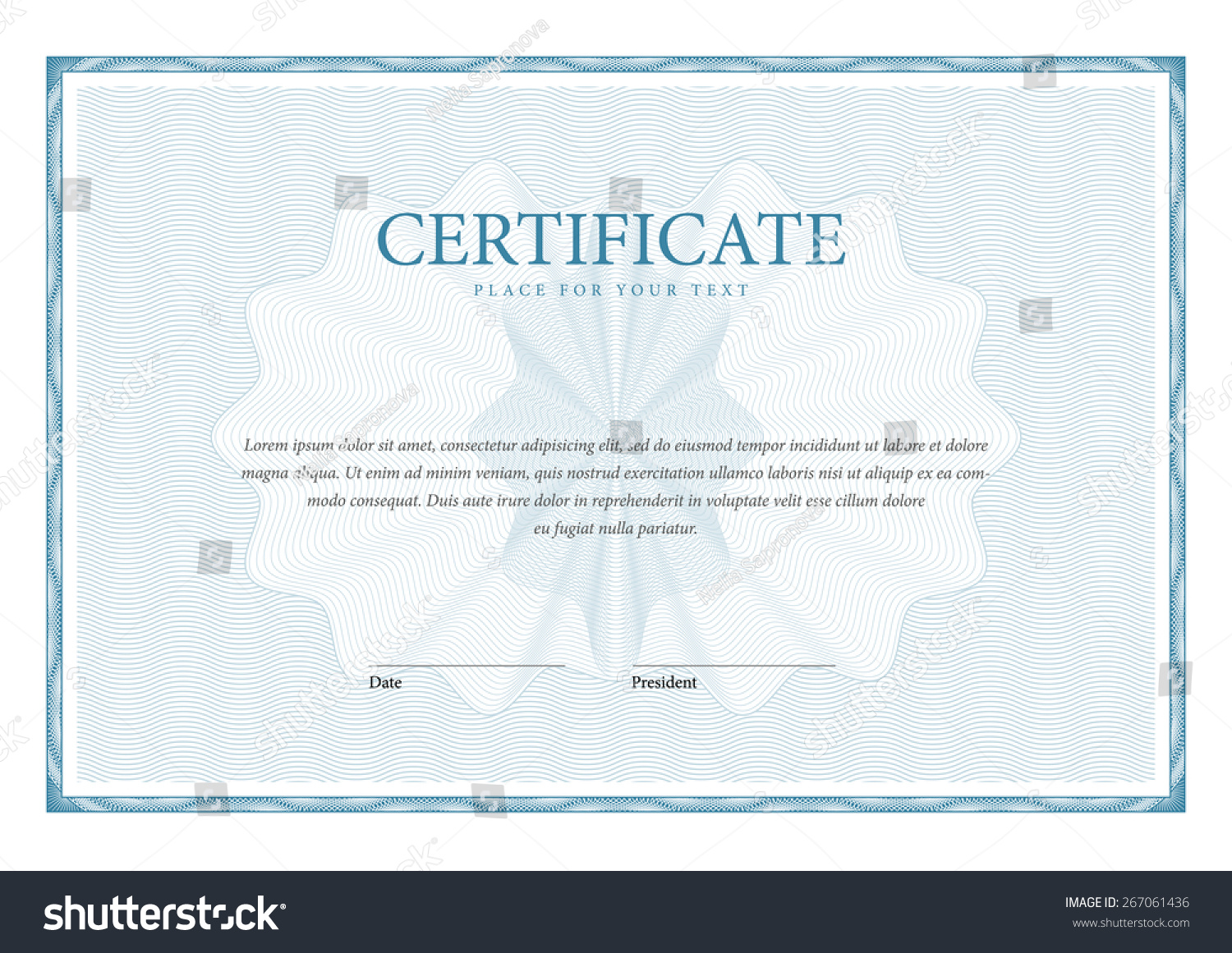 Certificate Template Diplomas Currency Vector Stock Vector Royalty Free