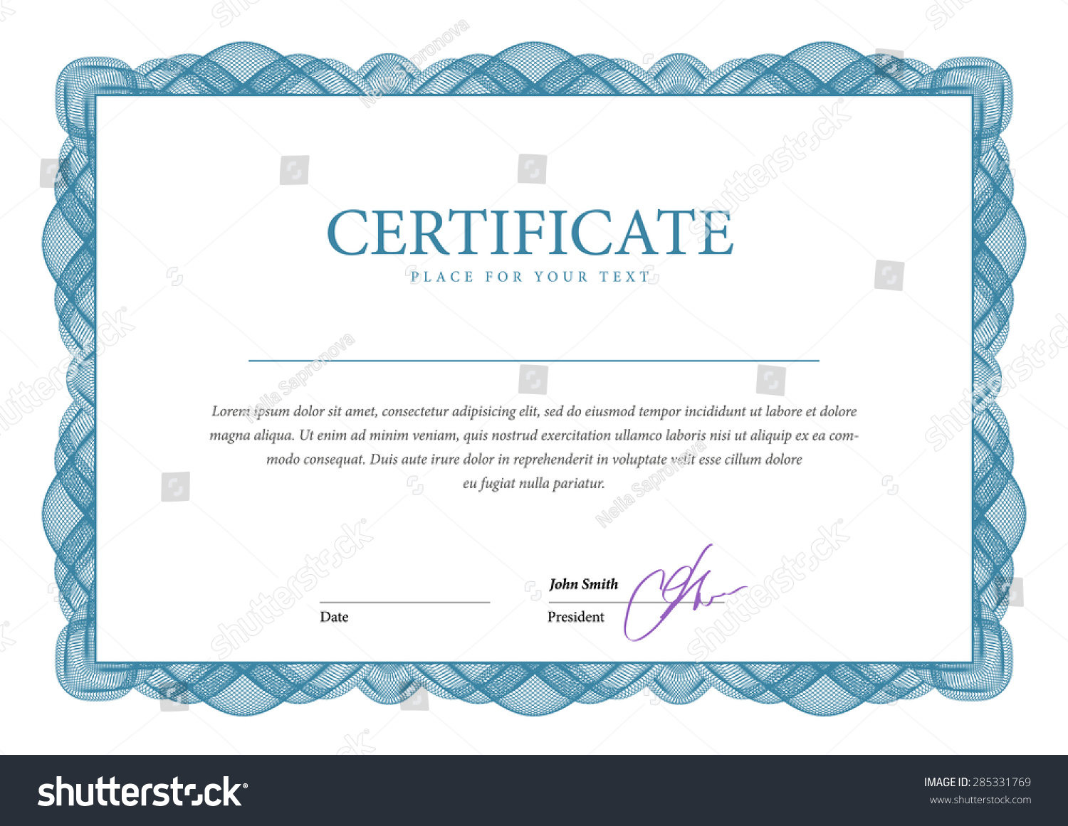 Certificate Template Diplomas Currency Vector Stock Vector (Royalty ...