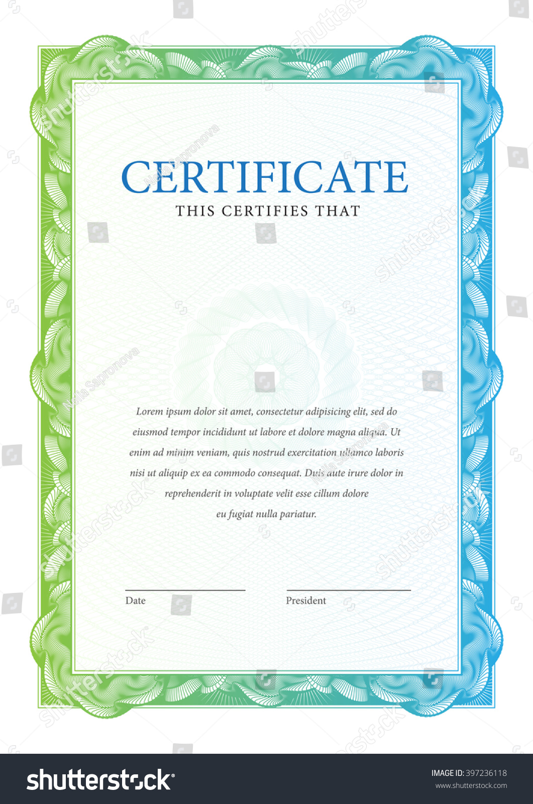 Certificate Template Diplomas Currency Vector Stock Vector Royalty