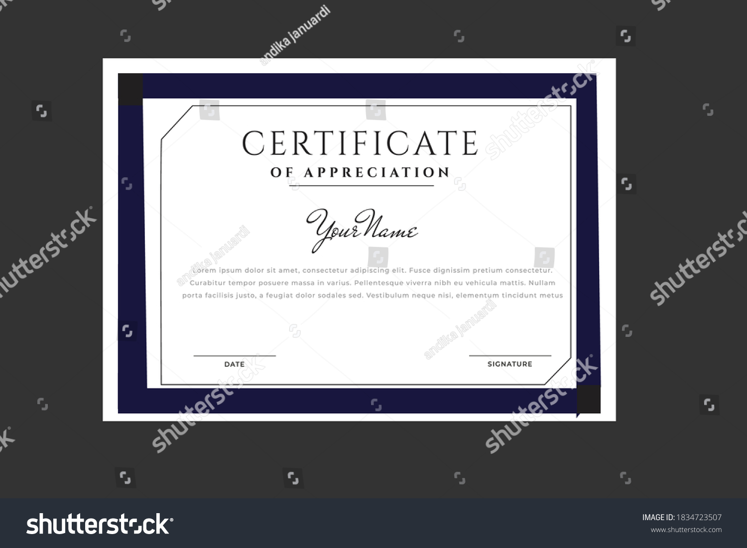 Certificate Template Vector Achievement Graduation Completion Stock ...