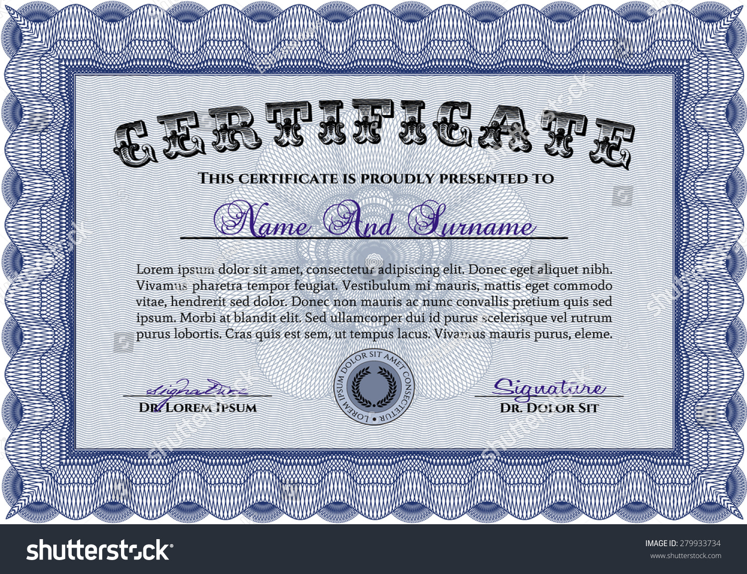 Certificate Template Diploma Template Beauty Design Stock Vector ...