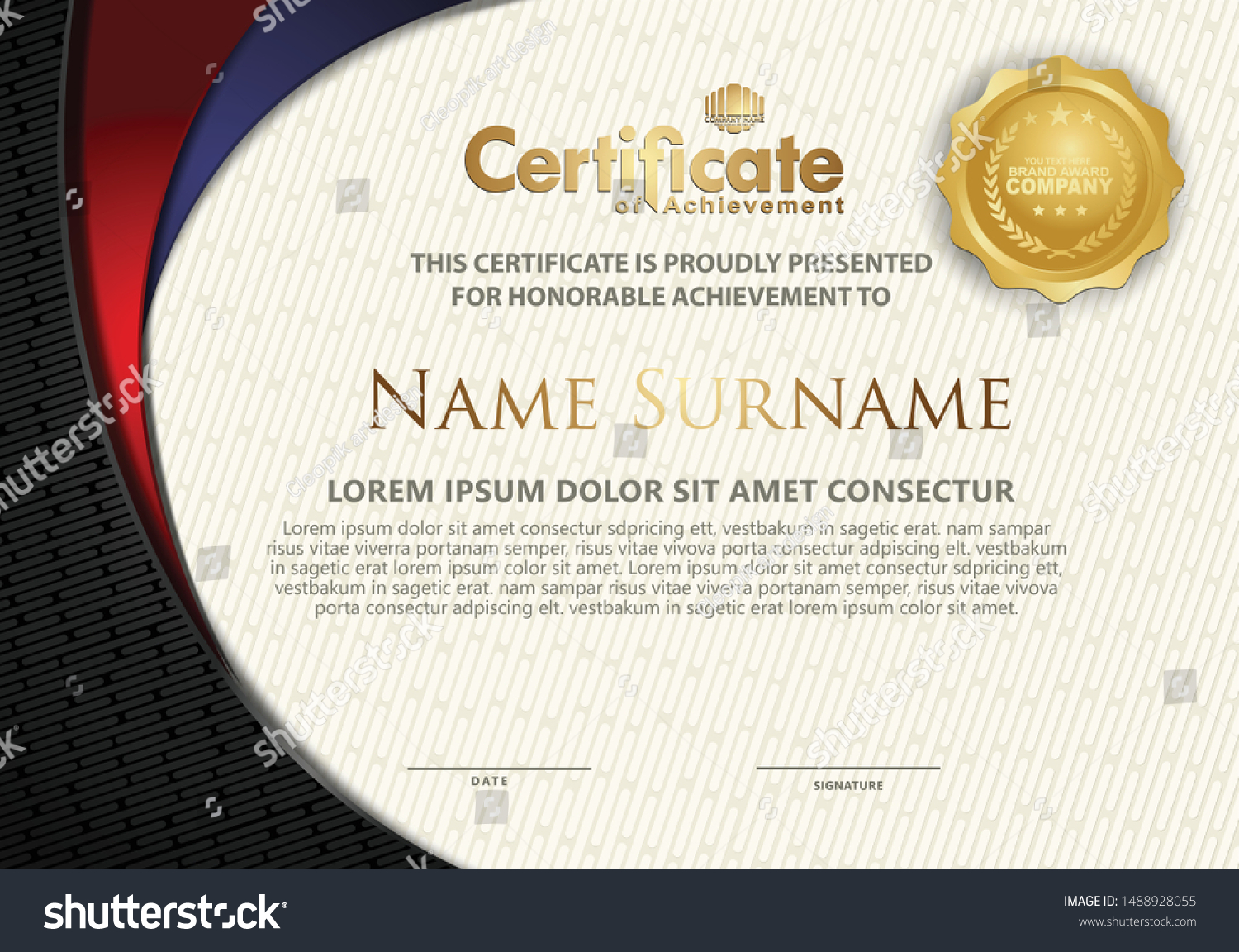 Certificate Template Luxury Elegant Texture Modern Stock Vector ...