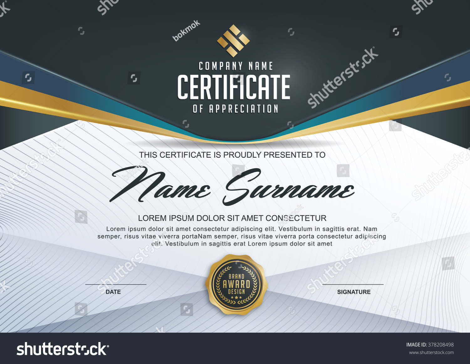 Certificate Template With Luxury And Modern Pattern, Qualification ...