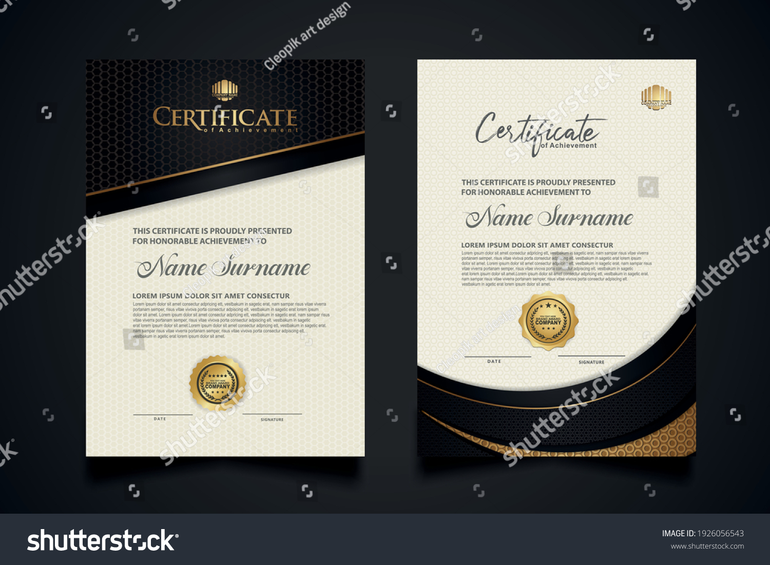 Vektor Stok Certificate Template Luxury Realistic Texture Patterndiploma Tanpa Royalti