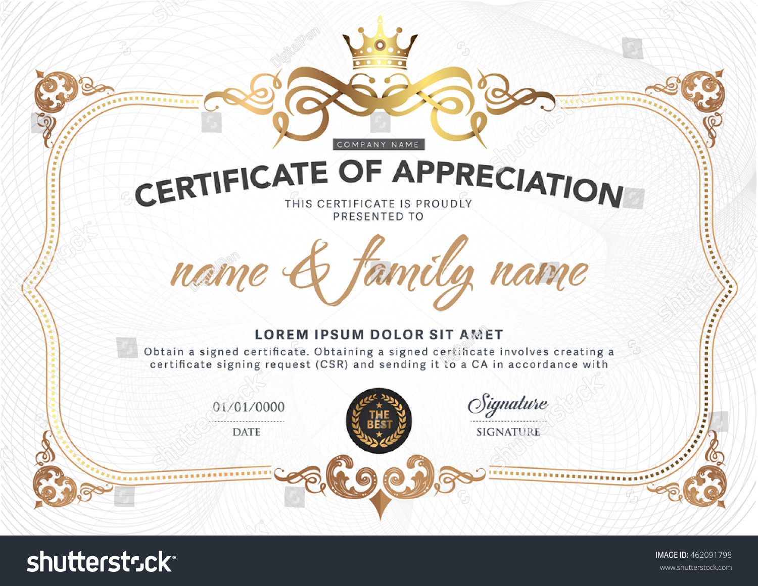 award a certificate